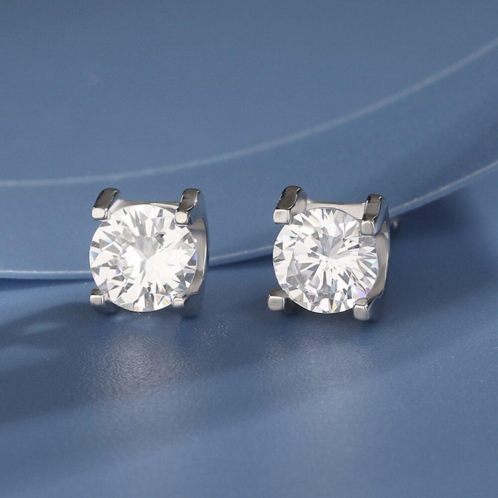 

2ct Vvs1 настоящий муассанит из стерлингового серебра 925 пробы, серьги-гвоздики для женщин, роскошные ювелирные изделия на свадьбу и помолвку 0.5ct D color