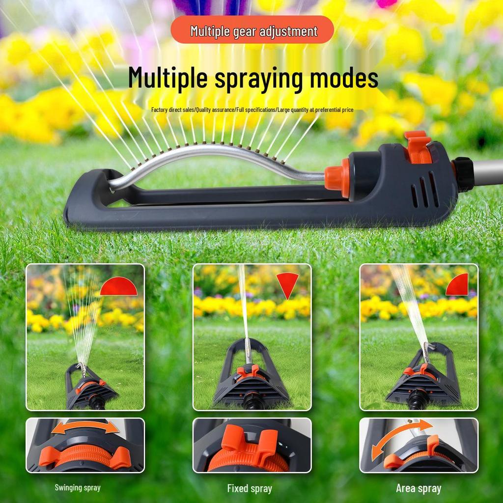 19-Hole Large-Area Oscillating Sprinkler for Lawn and Garden Watering