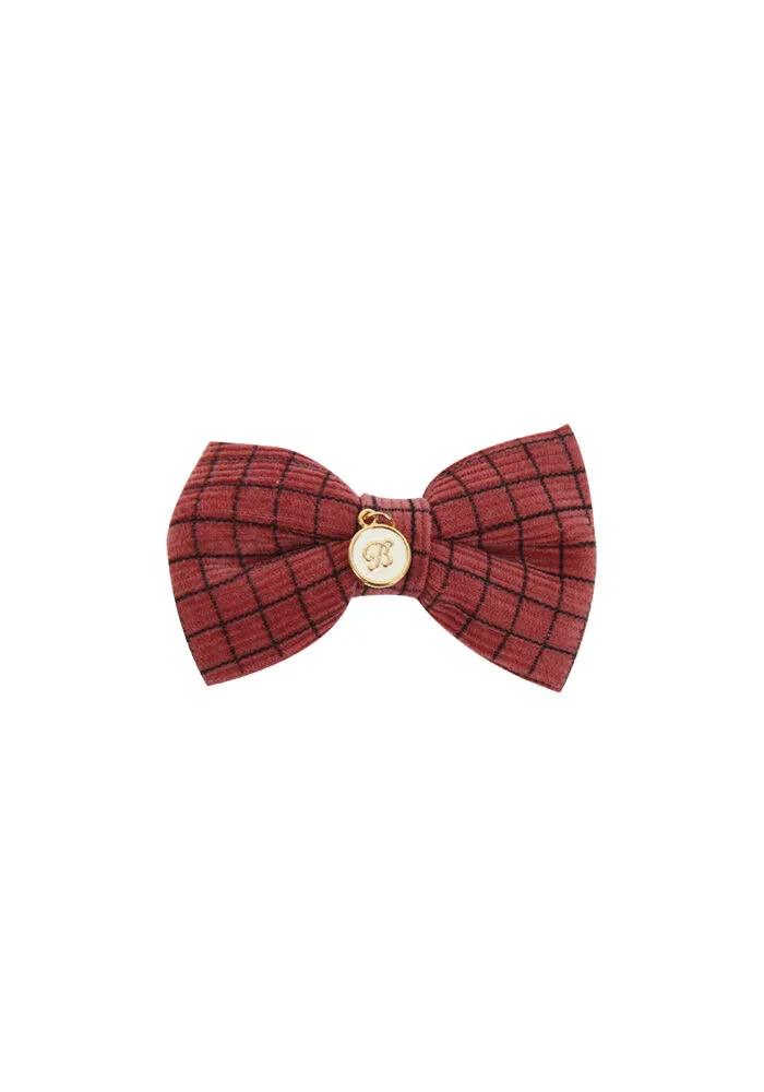 B23305 Check Ribbon 2-Piece Hairpin Set (1 Color / Free)