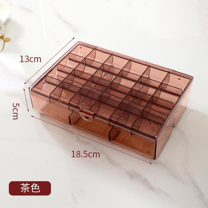 Luxury Ring Earring Organizer Dust-Proof Moisture-Proof Necklace Jewelry Storage Box Lid Double-Layer Divided Jewelry