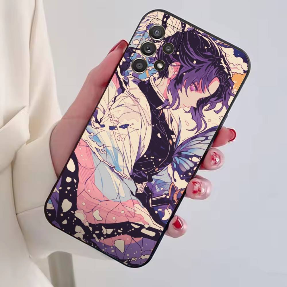 Hot Anime Demon Slayer Hard Phone Case For Samsung S25,S24,S21,S22,S23,S30,Ultra,S20,Plus,Fe,Soft Silicone Black Cover