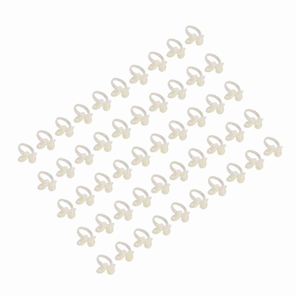 50PcsSet Nail Chart Ring Wearable Manicure Gel Bottle Color Displaying (Beige Butterfly)