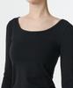 MUSINSA STANDARD WOMAN Women'S Tencel Slim Ballerina Long Sleeve T-Shirt [Black]