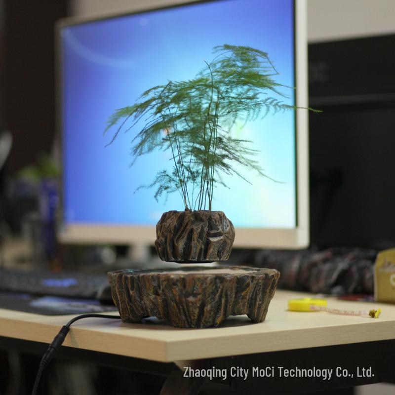 Magnetic Levitation Potted Plant Ornament - Creative Home Décor & Gift