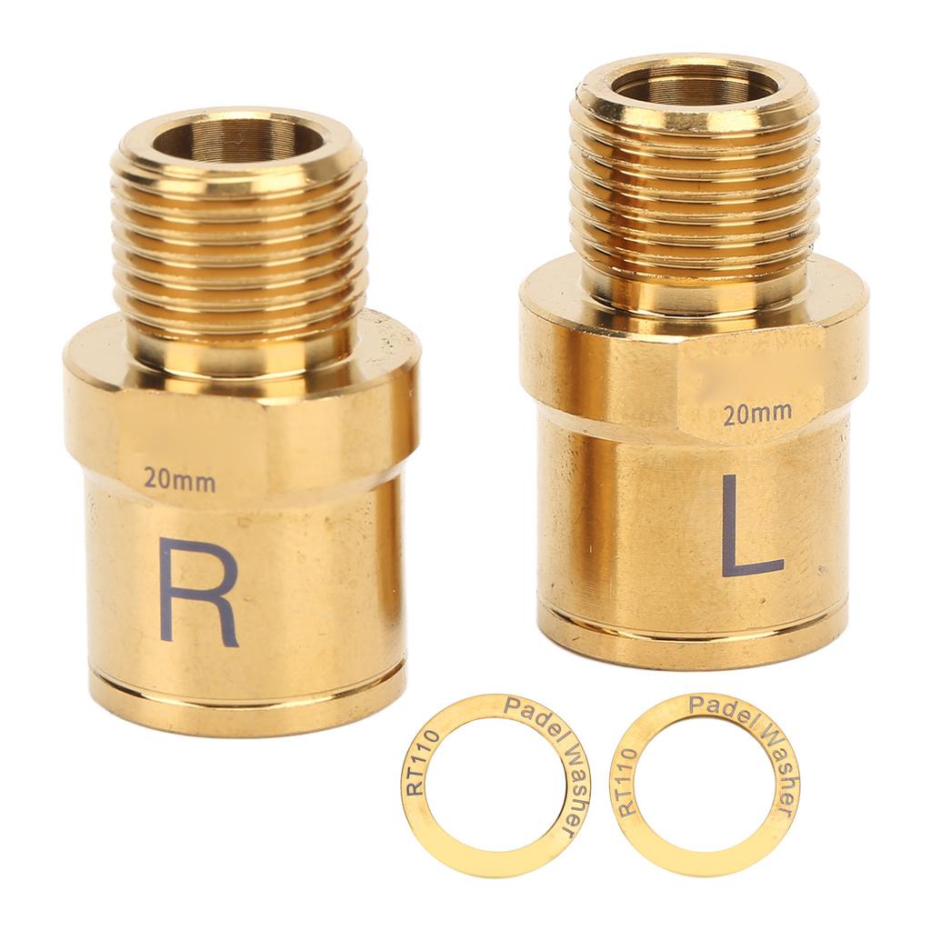 RISK Bike Pedal Extender Titanium Alloy Bicycle Pedal Extended Spindle for Mountain Bike 20mm Gold