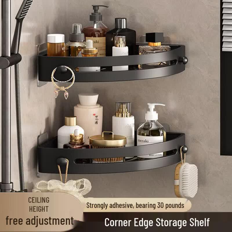 LIEI Drill-Free Wall-Mounted Bathroom Corner Shelf