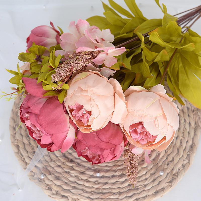 13 Head Artificial Core Peony Flower With Lifelong Beauty For Decoration House