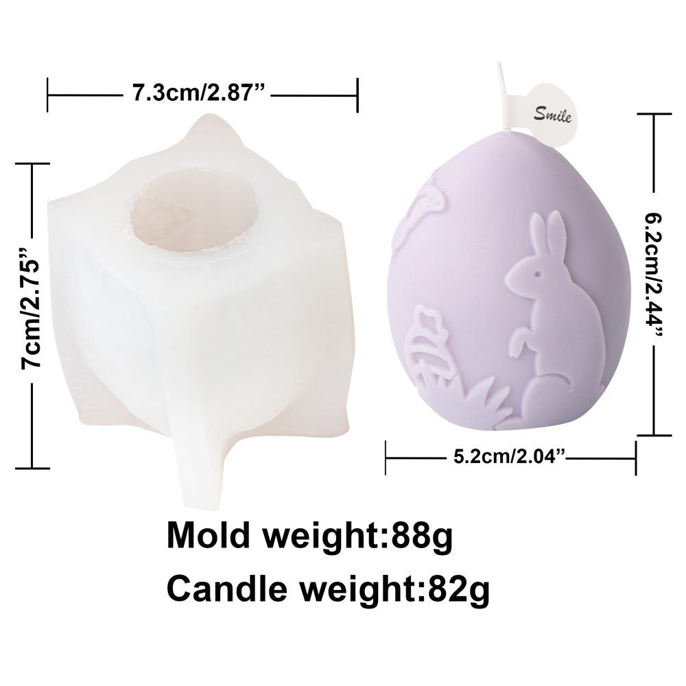 Relief Rabbit Easter Egg Candle Silicone Mold Easter Aromatherapy Bunny Egg Cake Chocolate Silicone Mold Easter Gift Gypsum Mold