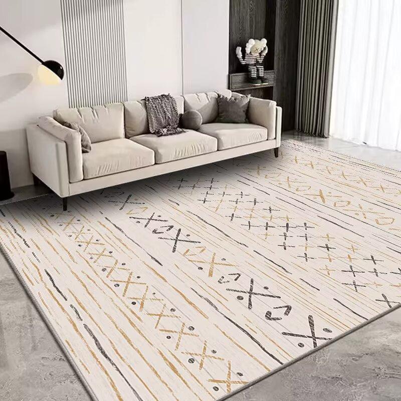 Morocco Ethnic Grey Large Carpets for Living Room Easy Clean Room Decoration Antiskid Rug Bedside Bedroom Entrance Floor Mats
