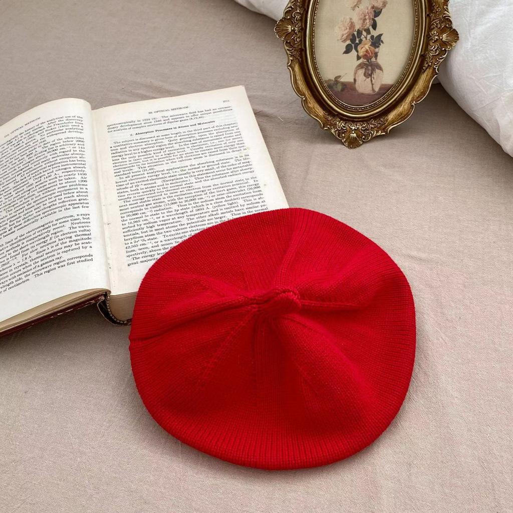 Fashion Cute Baby Knitted Beret Hat Solid Color Children's Warm Hats Autumn Winter Cap For Kids Outdoor Bonnet Accessories Gift