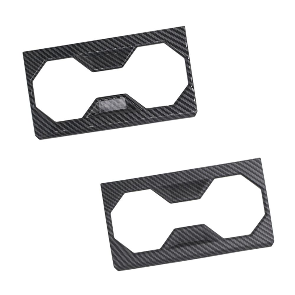 Center Console Cup Holder Trim Cover Fit For Tesla Cybertruck 2026 Black Carbon Fiber Pattern/Matte Carbon Fiber Pattern