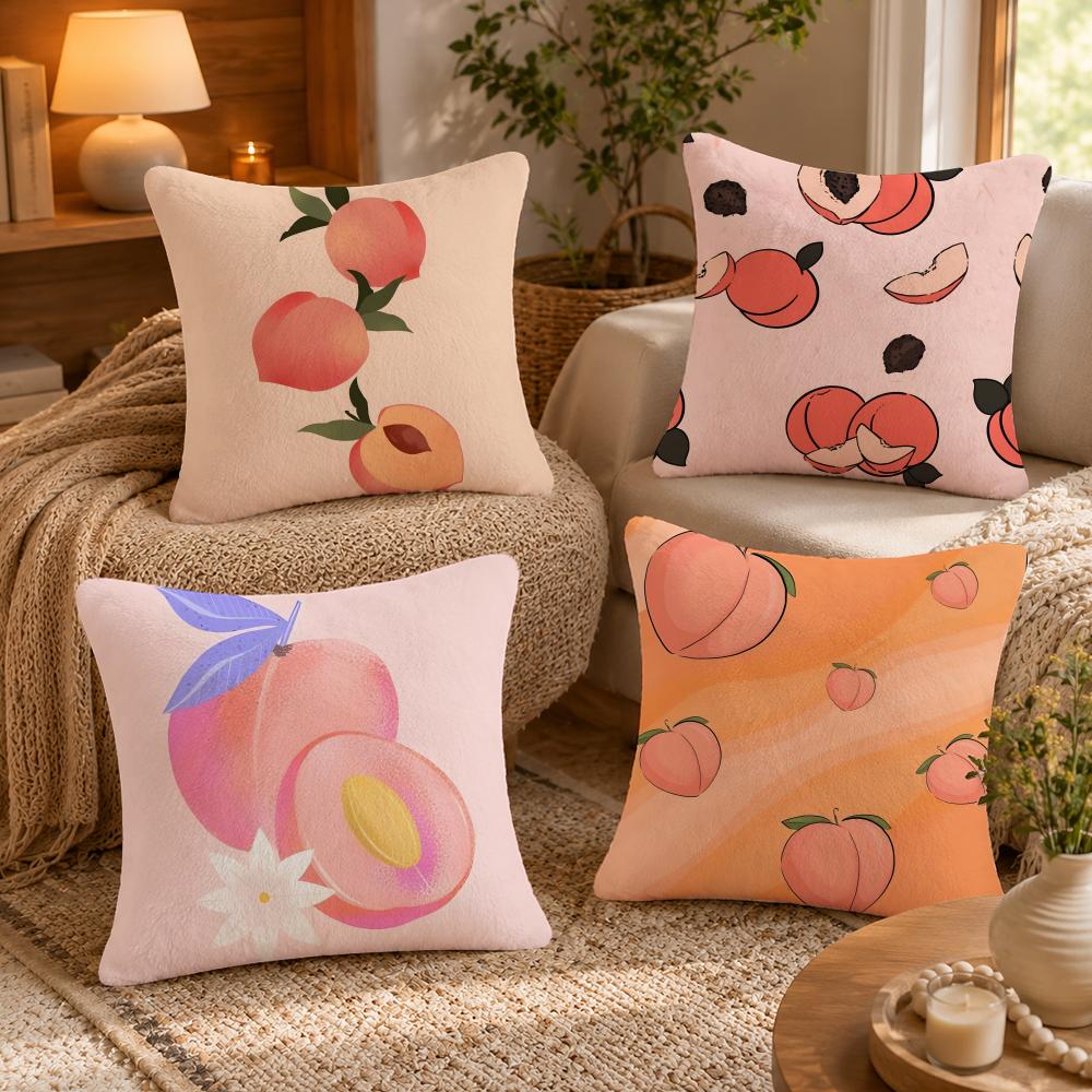 Peach Cushion Cover Anti-dustmite Pillowcase Invisible zipper silky short plush Sofa cushion cover