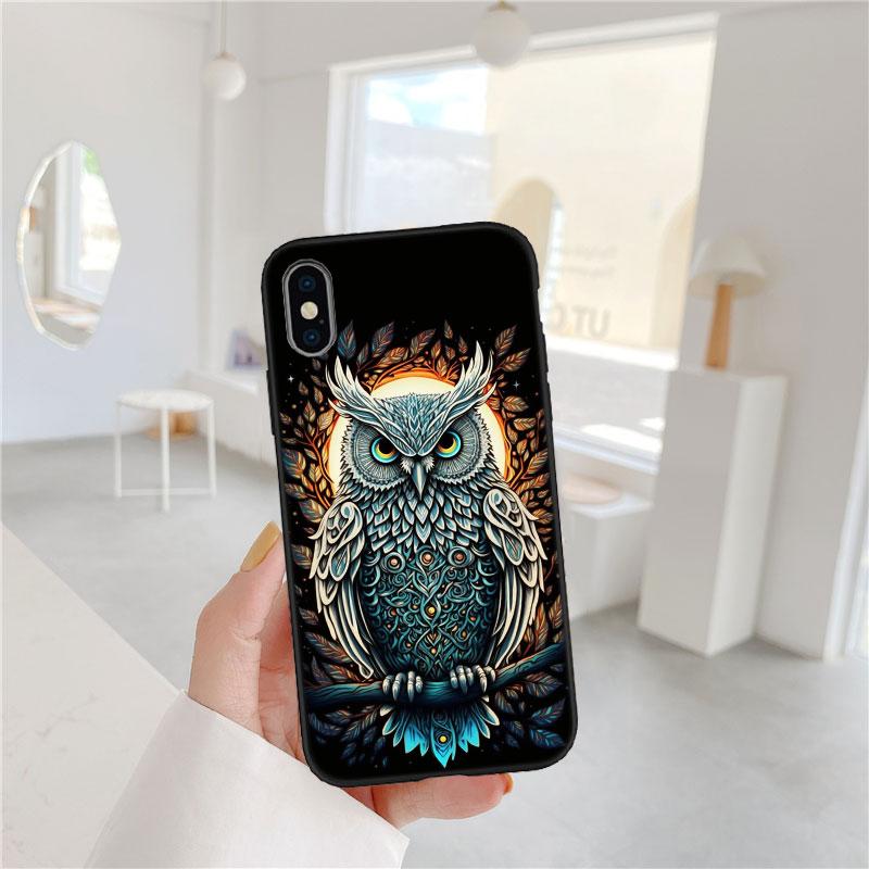 LO20 Cartoon Art Owl Soft Shell Phone Case for Redmi Note 13 14 Pro+ Plus A3 A3X 13X 13C 13R 14S 14C 14R