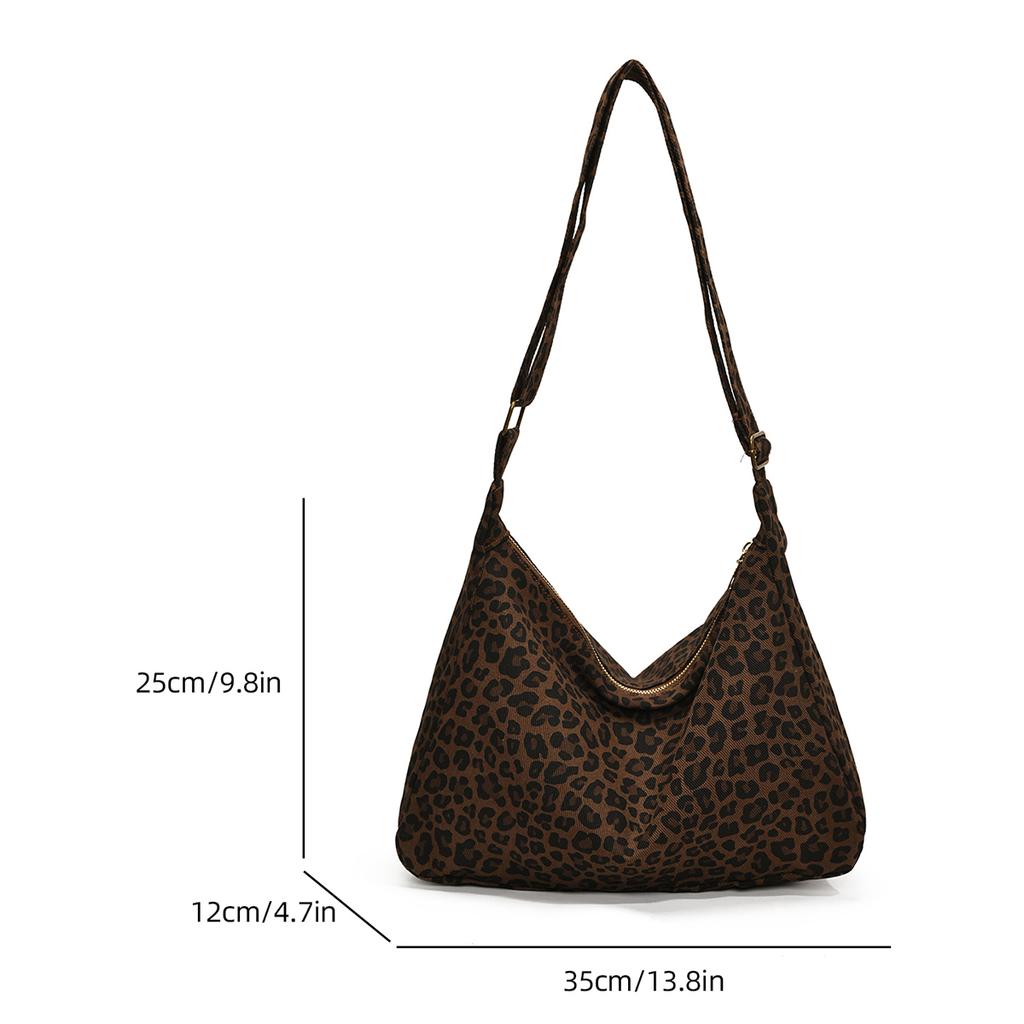 Women’s Leopard Print Tote Bag Lightweight High-capacity Shoulder Bag Adjustable Shoulder Strap Crossbody Bag For Daily Use