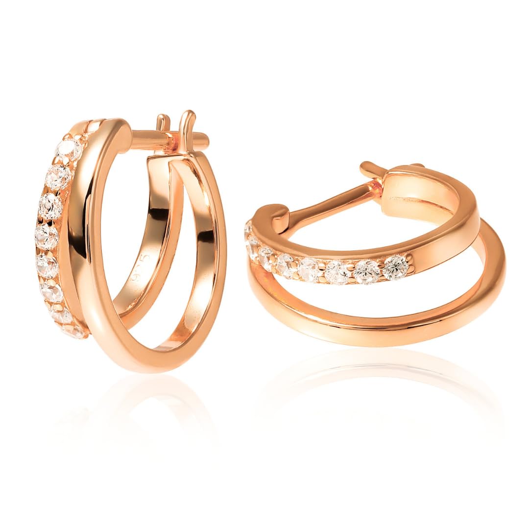 

Metal Allergy Ring Hoop Pink Gold [Belimo] Earrings, Compatible, Women s Earrings, Earrings, Zirconia, Simple, Stylish,