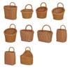 Woven Basket with Handle Rustic Storage Basket Wall Hanging Basket for Fruits Vegetables Snacks Home Farmhouse Kitchen Bathroom Bedroom Storage