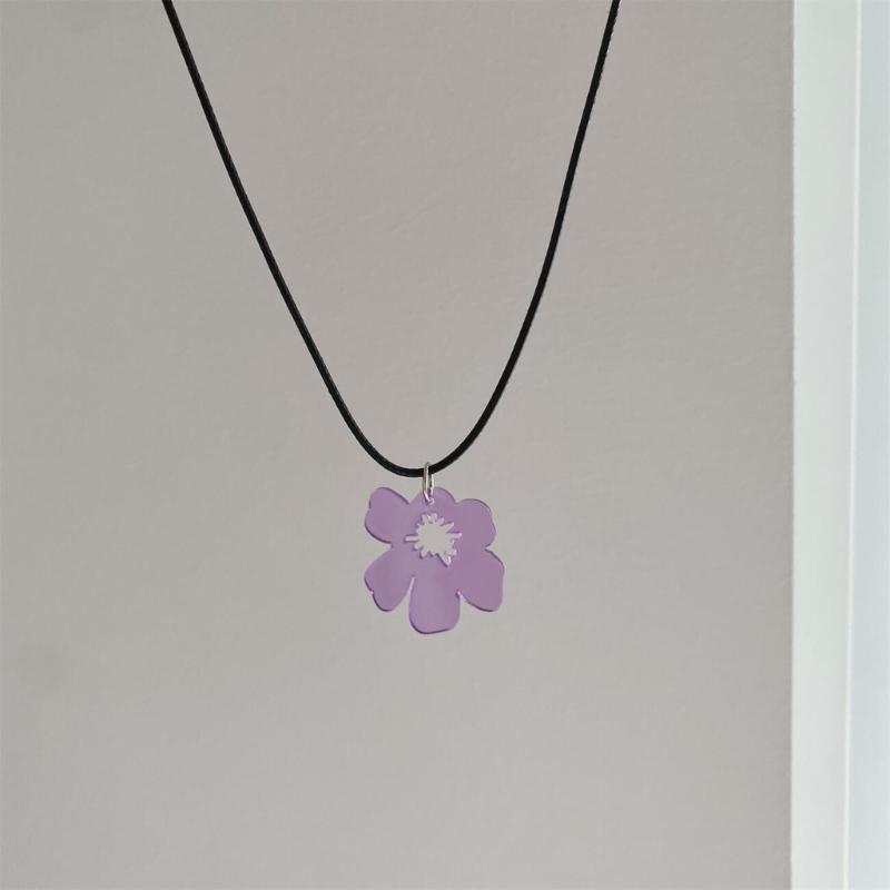 Asymetrické náhrdelníky s květinovým přívěskem Květinový choker Květinový náhrdelník Akrylový materiál Dárek pro ženy dívky