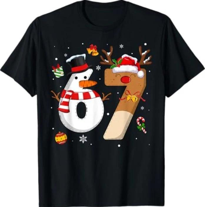 67 Six Seven Funny Christmas Shirts 6 7 Meme T-Shirt 4XL