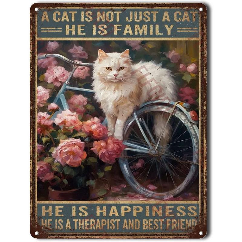 Cat Metal Tin Signs Baking Because Murder Is Wrong Wall Posters Plaque Vintage Iron Painting Decoration for Home Cafe Club Ba