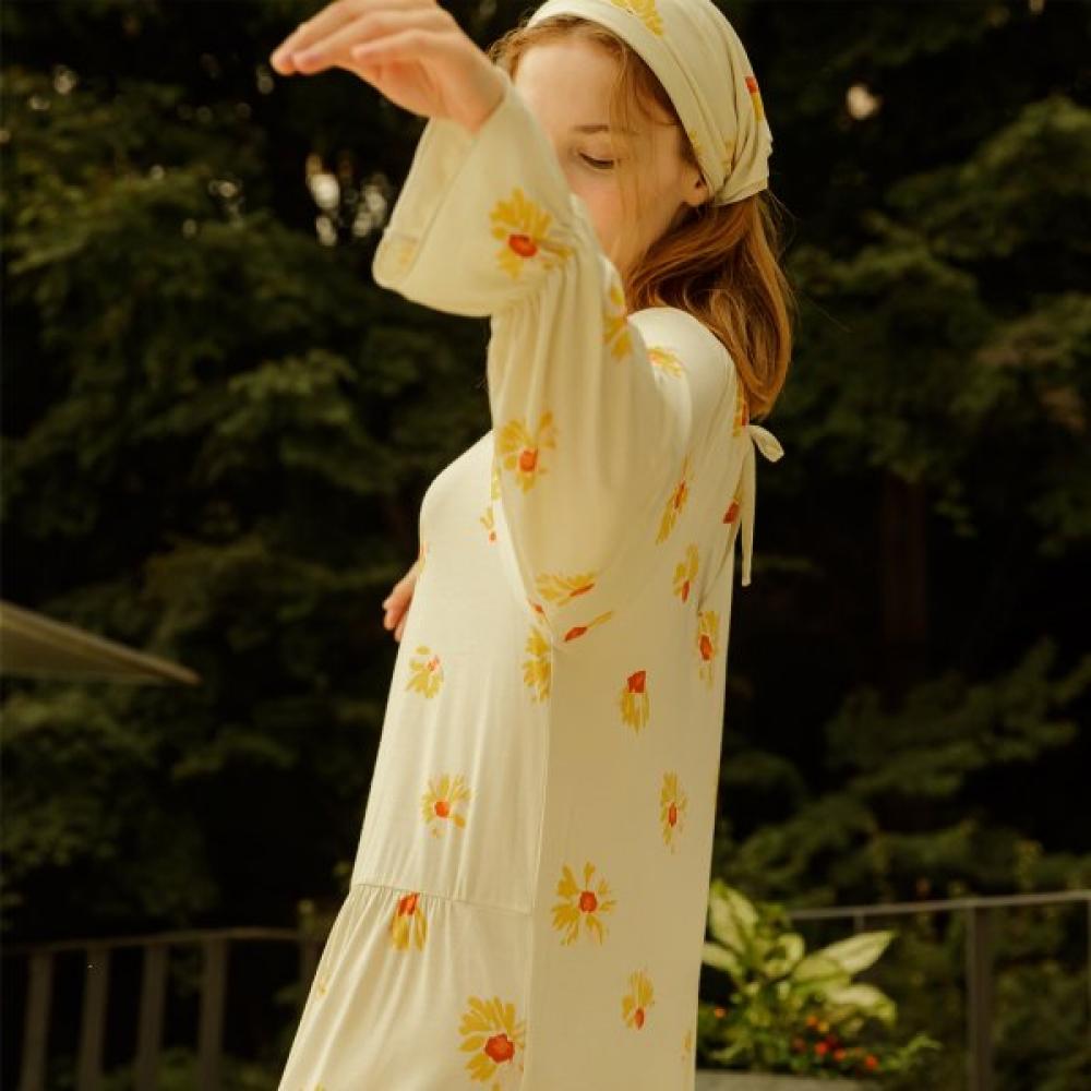 Frenchiel Daisy Modal Dress Cream Fwed072