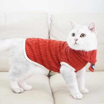 Winter Warm Cat Clothes Retro Sweater Puppet German Pet Sweater Cold-proof Autumn and Winter Models Anti-hair Loss