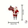 1 Pezzo Babbo Natale Giardino Interno ed Esterno Segno Decorativo Acrilico 2D Buon Natale Indossare Spina Bandiere da Giardino di Natale per Esterno