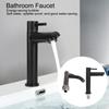 1Pc G1/2in Stainless Steel Washbasin Single Cold Faucet Water Tap for Bathroom Toilet Black