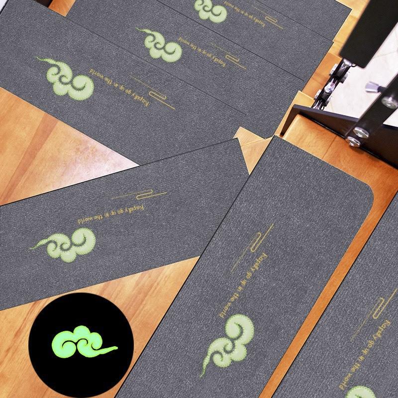 Luminous Self-Adhesive Stair Tread Mats - Splicable, Glue-Free, Solid Wood Protection Carpets