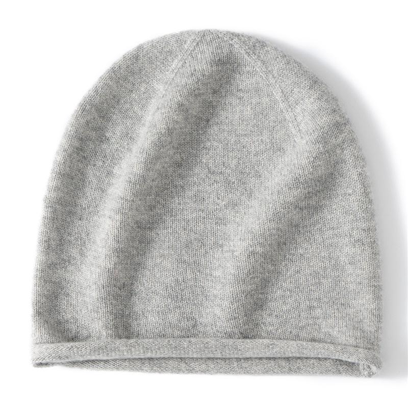 Women's 100% Pure Cashmere Autumn/Winter Versatile Knit Hat - Solid Color, Warm & Stylish