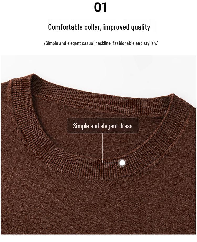 Men's Slim Fit Half-High Neck Autumn Knit Pullover Sweater