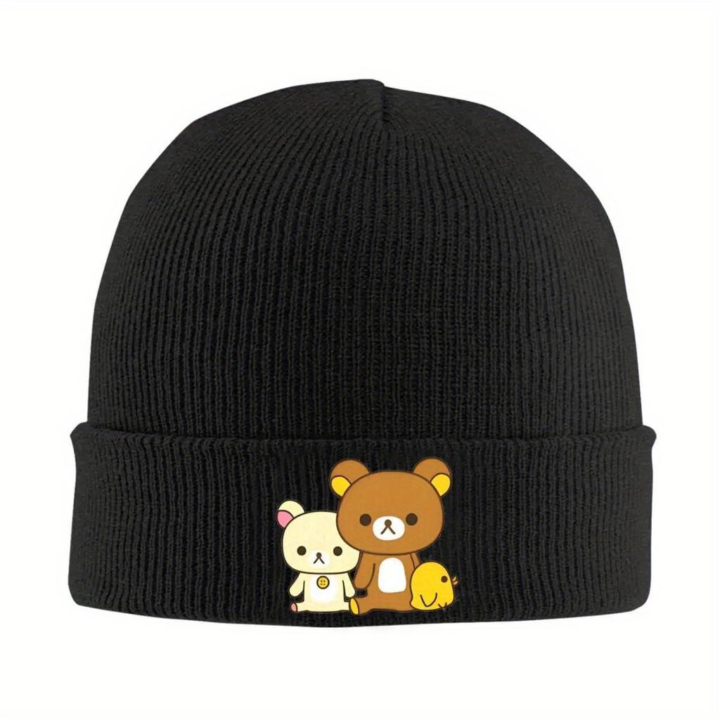 Rilakkuma Bears Knit Hat Beanie Autumn Winter Hat Warm Casual Kawaii Bears Cute Animals Cap for Unisex Women