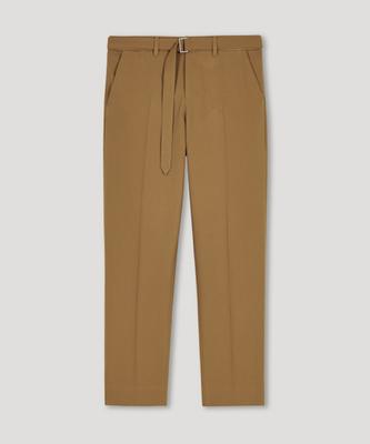MINAV Hidden Banding Belted Tapered Slacks [Tan Brown]