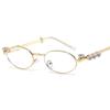 INS Rhinestone Sunglasses Y2k Anti-Blue Light Spectacles Convenient Oval Women Sunglasses  Selfie