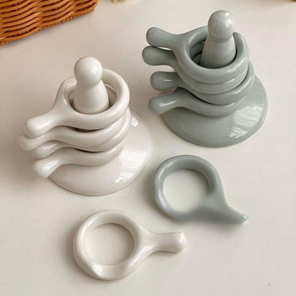 6pcs Ceramic Chopsticks Rack Home Ornament Spoon Rest New Chopstick Holders Dining Table Decoration