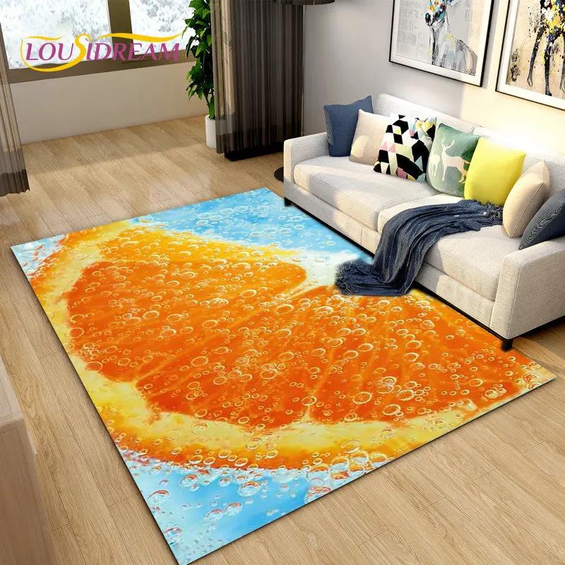 Fruits Vegetables Kitchen Mat Area Rug Carpet for Living Room Bedroom Playroom Sofa decor home Non-slip rug Floor Mat Soft