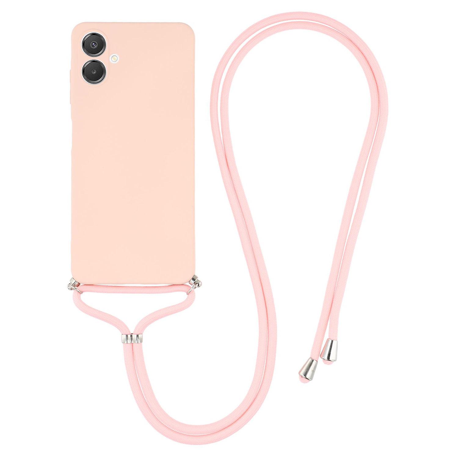 

Чехол для Samsung Galaxy A06 4G, гибкий ТПУ, подкладка из микрофибры, противоударный, наплечный чехол для телефона Pink