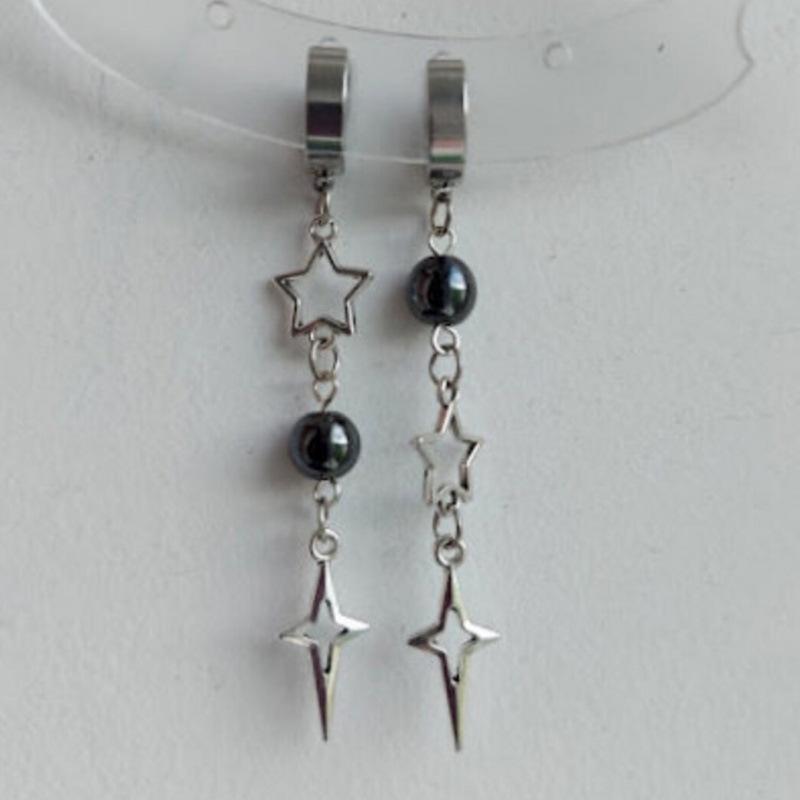 Polaris Silver Starry Sky Earrings - Gothic Millennium Style