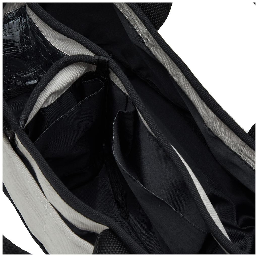 [Umbenennen] Mini-Canvas-Tragetasche für Damen und Herren, Isoliert, Kompakt, Perfekt für Pendeln, Schule und Golf, HellgrauSchwarz