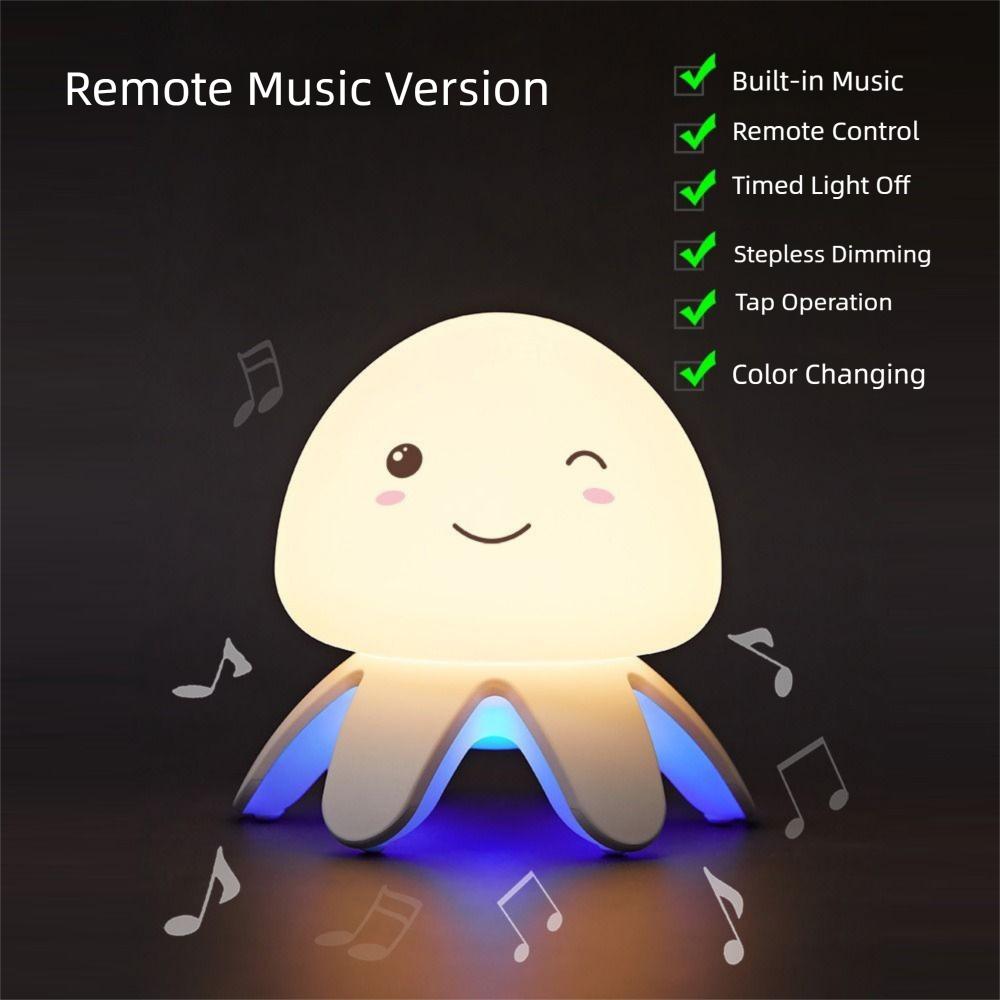 Touch/Remote Control LED Jellyfish Table Lamp Adjustable Silicone Jellyfish Light  Birthday Present