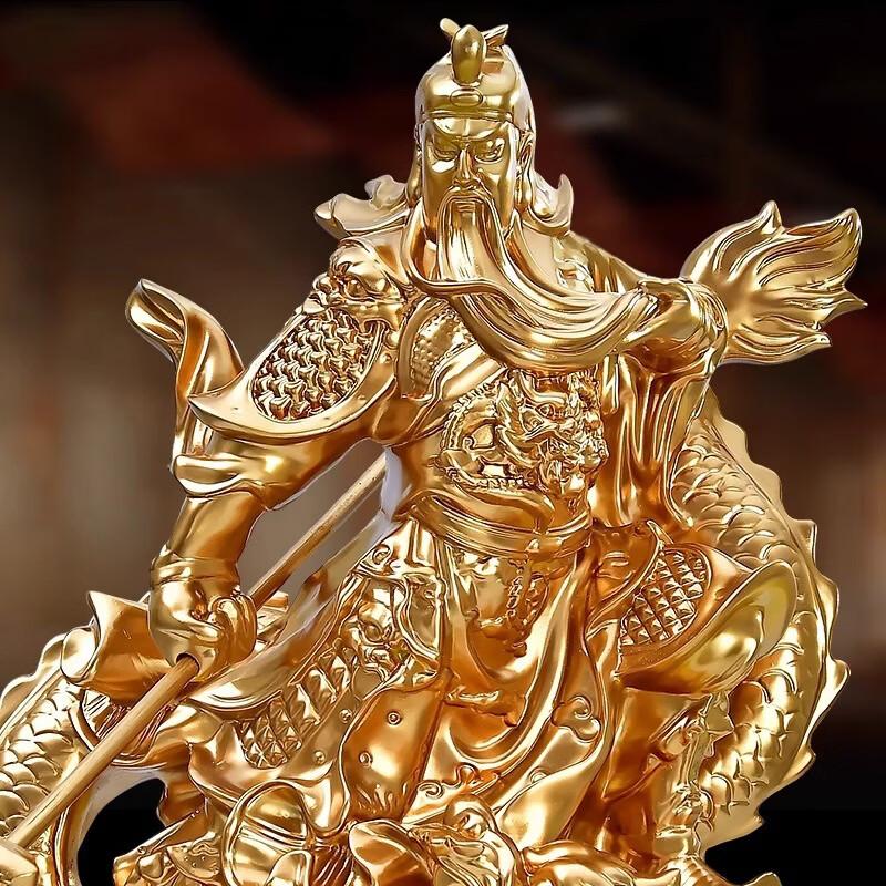 

ZISIZ Gilded Bronze Guan Gong & God of Wealth Statue