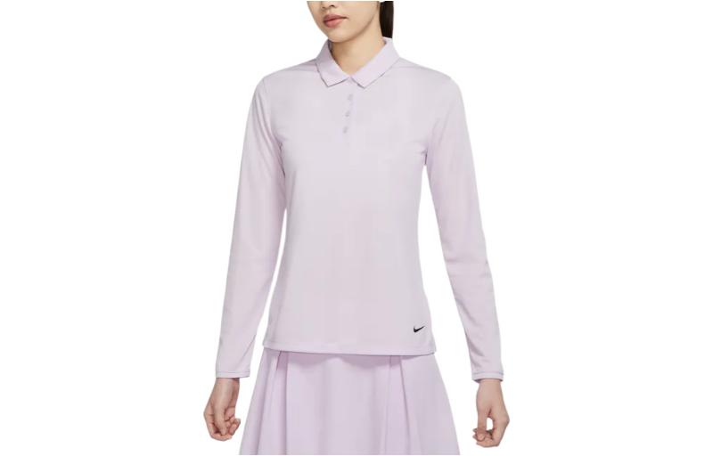 Nike Polo Shirts Women s Pink Purple Moderate Straight Fit DH2317-530 XS