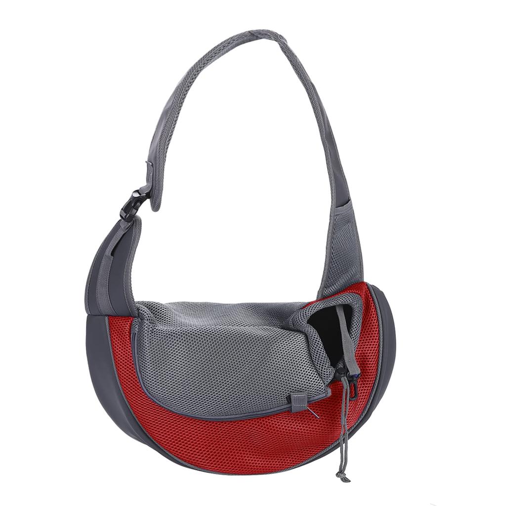 QCHOMEE Pes Domácí mazlíček pro Malý až Střední Přepravka Nastavitelný se Základnou Rameno Síťovina Bezpečnost Diagonální Rameno Snadno pro Jít Červený Přepravka, Popruh, Psi,