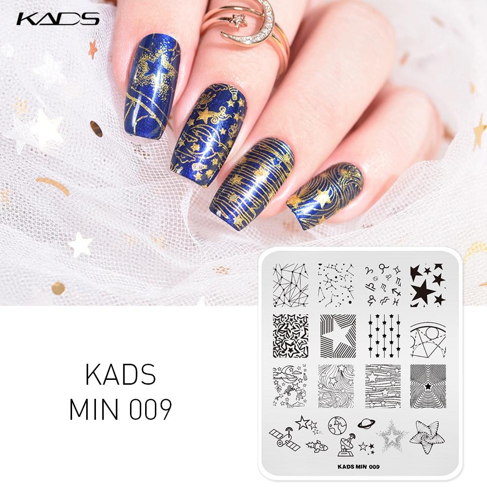 kads MIN 009 Starry Sky Nail Art Stamp Template Star Moon Design Manicure Nail Stamping Plates Nail Art Stamp