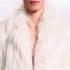 Men's Mid-Length Faux Fur Coat with Faux Fox Fur Collar - 2020 Autumn/Winter Casual Fashion.