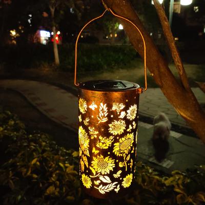 Sunflower Hanging Solar Light IP55 Waterproof Automatic Charging Hollow Design