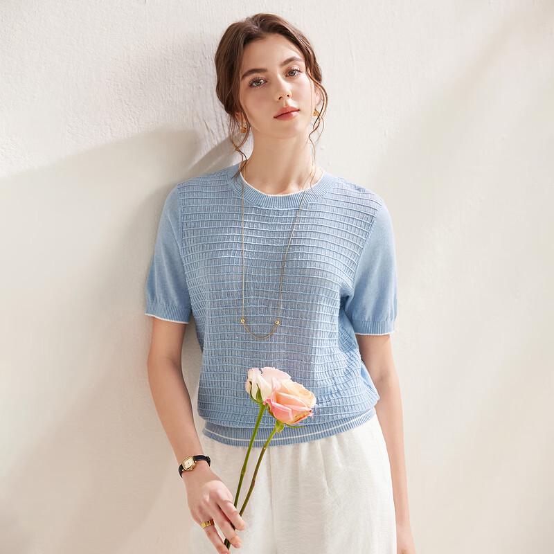 Zhaojun 2026 Spring/Summer Linen Short Sleeve Knit T-Shirt