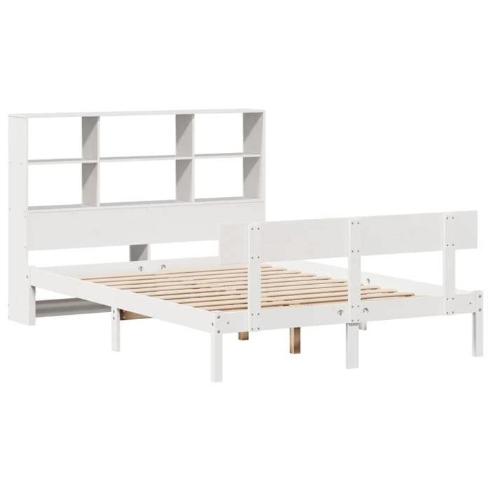 VidaXL Bunk Bed Without Mattress White 140x190 Cm Solid Pine Wood, Bed, Bedroom Furniture, Bed with Storage, 3321801