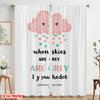 2pcs 2D flat printing Drapes Pink Cloud Hearts Polyester Without Electricity Party Decorations for Holiday Portraits and