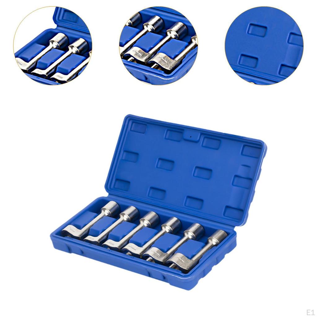 6Pcs Diesel Injector Socket Wrench Set 1/2" DR Fuel Injectors Remover Premium Hex Sockets L Typed