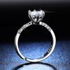 Simulation Moissanite One-carat Six-claw Wedding Ring Fashion Super Flash Diamond Platinum Eight Hearts Eight Arrows Ring Opening Adjustment